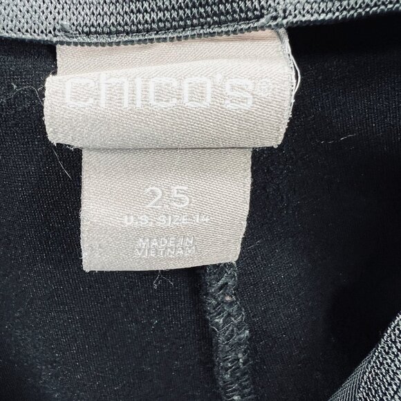 Chicos Womens Pants 2.5 Large 14 Black High Rise Pullover Zip Pockets Stretch - Picture 4 of 10